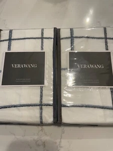 VERA WANG SHBIORI GRID WHITE, EURO PILLOW SHAMS NIP - Picture 1 of 4