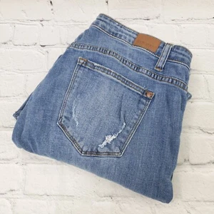 Jeans Judy blu ragazza fit distress taglia 15/32 vita alta orlo a gradini distrutto - Foto 1 di 17