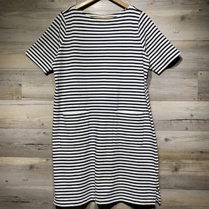 J Jill knielanges Kleid Gr. Large weiß blau gestreift Taschen maritim adrett - Bild 1 von 8