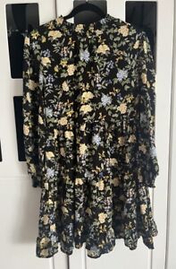 NEW New Look Navy Floral Print Dress UK10