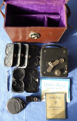 MOTOCAMERA PATHÉ-BABY STANDARD Obj. Krauss+Viseur amovible, Diaphot, Malette,acc - Photo 1/4