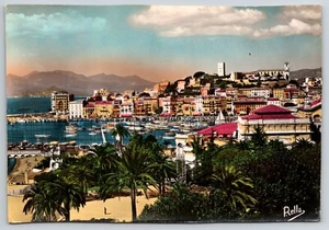 RPPC Cannes & the Port, France Hand Colored Rello Postcard - Picture 1 of 4