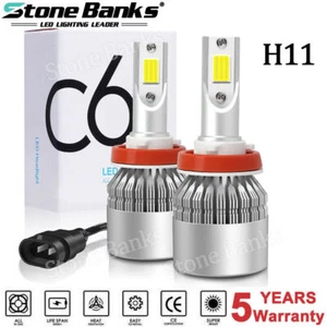 Kit de bombillas súper brillantes de faros LED H11 H8 H9 2 piezas 6000K 720000LM haz alto/bajo - Imagen 1 de 12