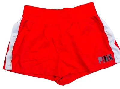 Shorts Victoria's Secret ROSA Side Snap Tamanho M - Vermelho com listras brancas - Imagem 1 de 4