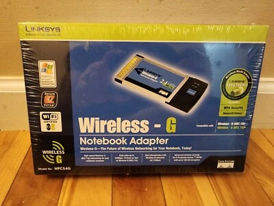 New Sealed LINKSYS WIRELESS G NOTEBOOK ADAPTER MODEL WPC54G Computer Hardware - Image 1 of 3