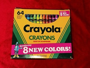 Vintage Collectible Crayola Crayons 64 Count 1990 New In Box
