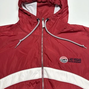 Las Vegas Motor Speedway Jacket Mens Small Red Lightweight Rain Windbreaker - Picture 1 of 14