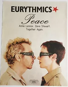 EURYTHMICS - PEACE ~ RARO PÓSTER DE LANZAMIENTO DE ÁLBUM PROMOCIONAL ORIGINAL VINTAGE - Imagen 1 de 1