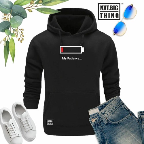 RHUDE Felpa con cappuccio My Patience batteria bassa maleducata offensiva divertente scherzo regalo Natale uomo top