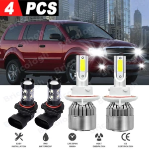For Dodge Durango 2004 2005 2006 4x LED Headlights High Low Beam Fog Light Bulbs - Picture 1 of 12