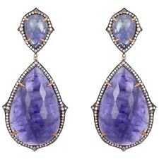 Lab Tanzanite Dangle Earrings For Women 925 Sterling Silver Luxe Party Jewelry