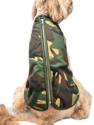 Doggie Coats Camouflage Camo Step-In Fleece Lined Waterproof Dog Coat Jacket - Image 1 of 3