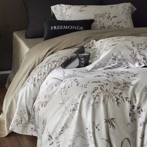 Bedding Set 4pcs Tencel Cotton Digital Printing Duvet Cover Bed Sheet Pillowcase - Picture 1 of 13