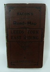 Bacon's Leeds York and East Riding Half Inch Road Map antique 70 x 100 cms