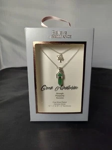 Collar Believe By Brilliance Chapado en Plata Fina Doble Capa Piedra Genuina - Imagen 1 de 3