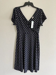Kaileigh Amandine Maternity Nursing Knit Dress Navy Blue Size L NWT V-Neck Midi - Picture 1 of 6