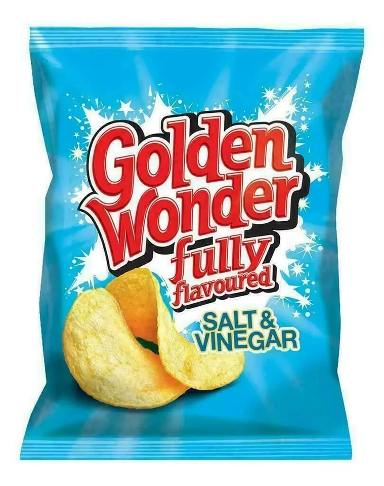Golden Wonder Salt and Vinegar Crisps 32.5g 32 Pack full Box - Image 1 of 1