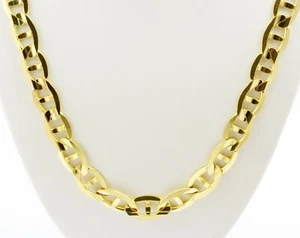 72 gm 14k Gelbgold massiv Gold Herren Mariner konkave Kette Halskette 22" 9,5 mm - Bild 1 von 5