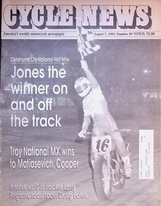 OKLAHOMA CITY NATIONAL HALF MILE JONES THE WIHNER - CYCLE NEWS MAGAZINE, 1991 - Picture 1 of 7
