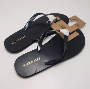 Sandali infradito donna Coach Zayn neri gomma moda CR858 nuovi con etichette taglia 10 - Foto 1 di 7