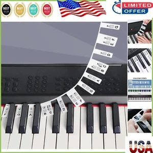 Durable Reusable Piano Note Labels - 61-Key Silicone Stickers for Easy Learning - Picture 1 of 9