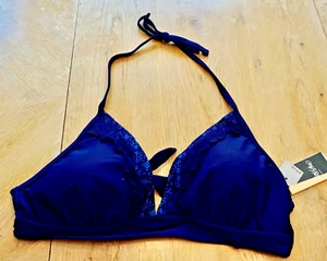 MOSSIMO TOP DE BIKINI HALTER CON RIBETE DE ENCAJE PARA MUJER D/DD ARÁNDANO ¡NUEVO CON ETIQUETAS! Precio de venta sugerido por el fabricante $25 - Imagen 1 de 3