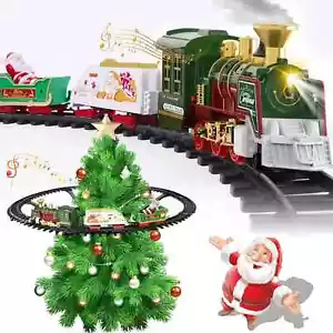 hristmas Train Set - Hanging Train Toys with Smoke Light & Sound for Boys Girls - Picture 1 of 9