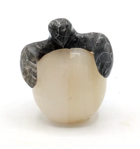 2 Stück schlüpfende Schildkröte Figur Zinn und Naturstein Miniatur 2,25 Zoll - Bild 1 von 6