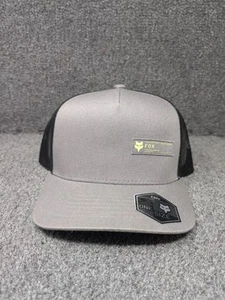 Fox Racing FOX Boxed Neon Patch Mesh Back Trucker Snapback Gray Hat Cap NWT - Picture 1 of 6