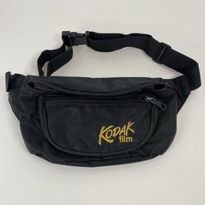 Vintage Kodak Film LOGO Fanny Pack Waist Bag Adjustable Hip 3 Zipper Black - Picture 1 of 6