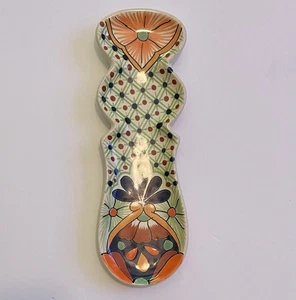Talavera mexikanische Keramik Löffel Rest 10" Volkskunst signiert Garay handbemalt Dekor - Bild 1 von 10