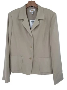 Talbots Damen Blazer Jacke Größe 14 Reine Seide Beige Langarm Neu - Bild 1 von 4
