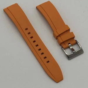 Orange Weichkautschuk Taucher Uhrenarmband 20 mm Schnellverschluss gebürstete Schnalle - Bild 1 von 2