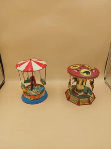 Juguetes retro de hojalata para paseos en carrusel de feria - Imagen 1 de 7