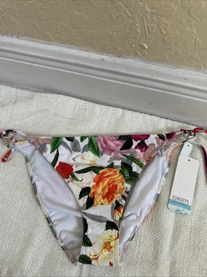 Traje de baño bikini Sunsets Venice Beach separado Sir XL cuerda floral $54 original Foto 1 de 4