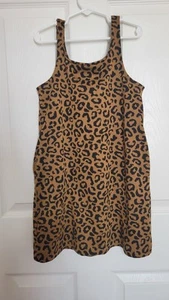 Girls Leopard Print Sleeveless A-Line Dress - Picture 1 of 3