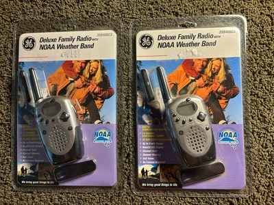 Set of 2 General Electric NOAA WEATHER BAND Deluxe Family Radio 35840GC3 GE NEW - Image 1 of 2