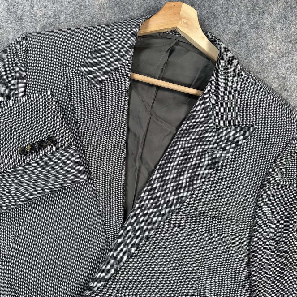 Blazer masculino Ralph Lauren 36R cinza lã feito na Itália etiqueta roxa dois botões - Imagem 1 de 4