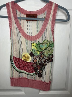 Chaleco de frutas Missoni 2005 coleccionable tejido bordado 161/250 Foto 1 de 4