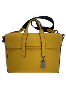 COACH C9875 Business Bag Briefcase Leather Yellow Used - Picture 1 of 6