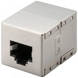 Raccord modulaire CAT 5e, 2 x prise RJ45, blindé, boîtier métallique - Photo 1/2
