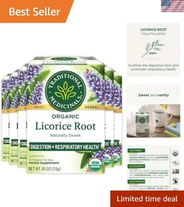 Té de apoyo digestivo y respiratorio, raíz de regaliz, 96ct x6 - Imagen 1 de 10