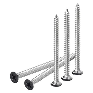 100 Stück #6x2 Zoll Flachkopf Holzschrauben Stahl schwarz Kreuzschlitz selbstschneidend schwarz - Bild 1 von 7