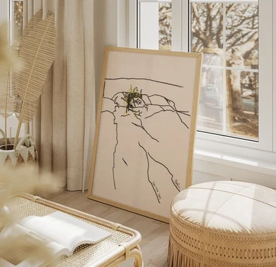 ❤ ORIGINAL ACRYLIC ❤ PAINTING signed FRAMED A3 sketch BAD HAIR DAY line ART - Image 1 of 4