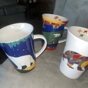 OSCARDO CERAMIC MUG POLAR BEAR NWT Lot Of 3 Coffee, Cups, Tea, collectible - Picture 1 of 15