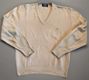 Christian Dior Monsieur Vintage VTG V Neck Cardigan Sweater Tan Logo Large JBHS - Picture 1 of 7