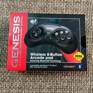 Sega Genesis Retro-Bit Wireless Bluetooth 8-Button Controller RARE DISCONTINUED - Picture 1 of 8