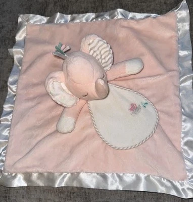 Manta de seguridad Douglas Baby Girl Lovey rosa felpa elefante borde satinado Foto 1 de 4