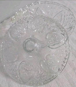 Vintage Fleur De Lis Heart Rose Diamond Cut Candy Dish Trinket Bowl KIG Malaysia - Picture 1 of 7