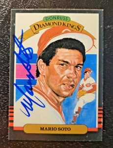 Tarjeta firmada por Mario Soto 1985 Donruss Diamond King #19 Cincinnati Reds - Imagen 1 de 2